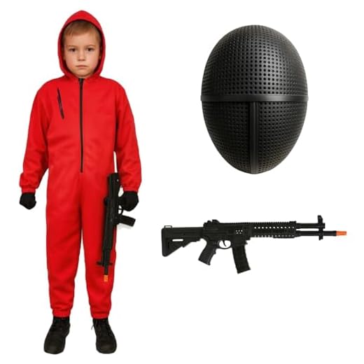 ZZ DISFRAZZES | Disfraz Soldado Niño, Kit Disfraz Soldado Mono Rojo Infantil Carnaval - Mono Rojo, Traje Guardia con accesorios para Carnaval (7-9 años)