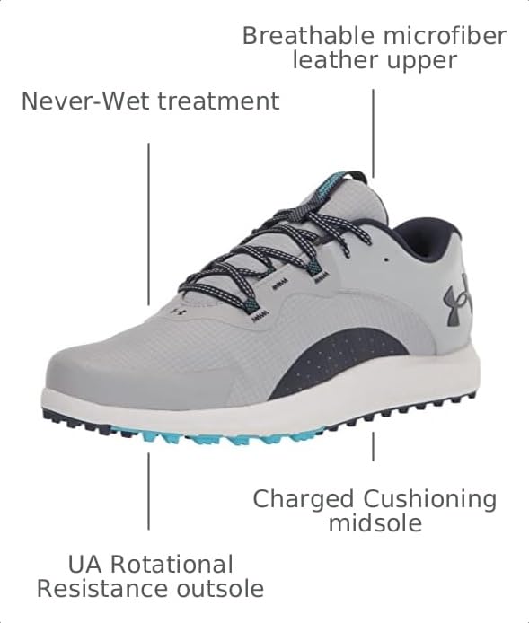 Image of Under Armour Men's Charged Draw 2 Cleat Golf Shoes