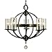 Framburg Lighting 1075 PN Compass - Five Light Dining Chandelier, Polished Nickel Finish with Clear Seedy Glass