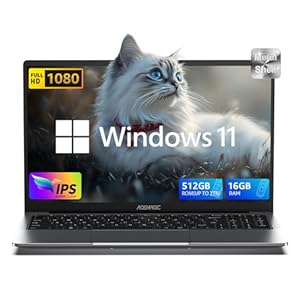 2025 Laptop with Windows 11, Intel Quad-Core Processor (up to 3.6GHZ)16GB DDR4 RAM 512GB SSD,15.6 Inch FHD IPS Display, Metal Body,5000mAh Battery,USB3.2,Portable Laptops Computer for Business Office