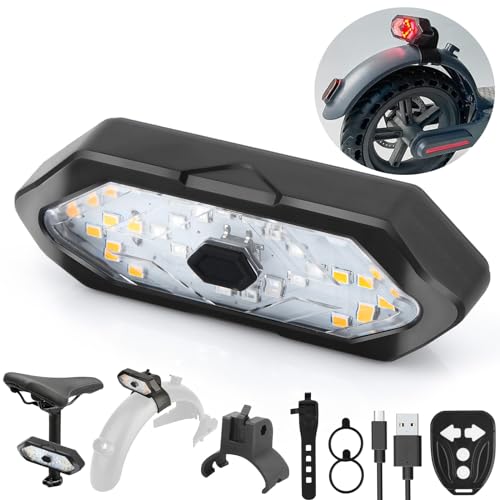 FXINRUIA E Scooter Blinker/Rücklicht,LED Scooter Blinker usb-aufladung mit...