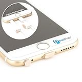 PortPlugs - Aluminum Finish Dust Plug Set - Charger and Headphone Jack Plugs- Compatible iPhone 5, SE, 6, 6s, Plus, iPad Air, iPod 5, 6 - Includes Holders (Rose Gold)