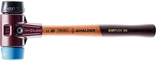 Halder USA - Simplex Mallet with Soft Blue Rubber (non-marring) and Black Rubber Inserts (3012.03), 30mm