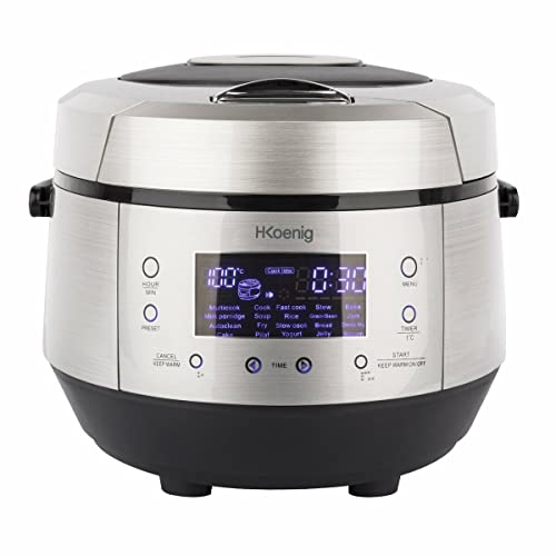 H.Koenig MLCOOK10 Robot de Cocina, 860 W, 5 litros, Plateado y Negro