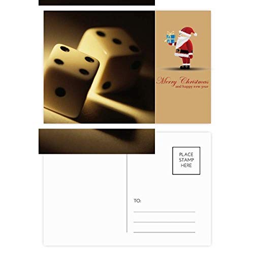 Cartes postales de jeu de dés avec Père Noël pour animations de Noël en lot de 20