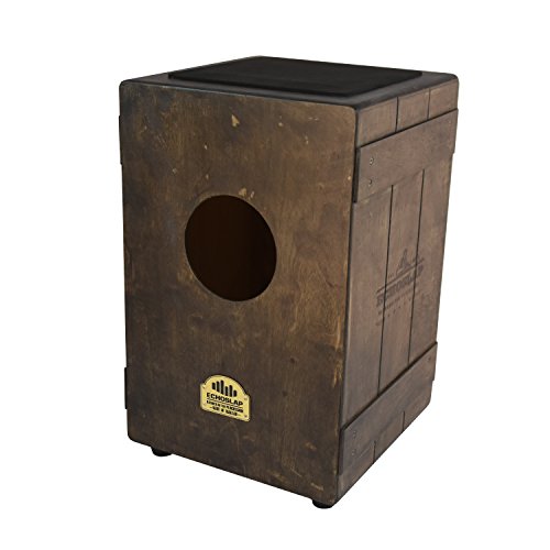 Echoslap Vintage Crate Cajon -Vintage Dark, Hand Crafted, Siam Oak Body, Maple Front Plus Gig Bag #TOP2