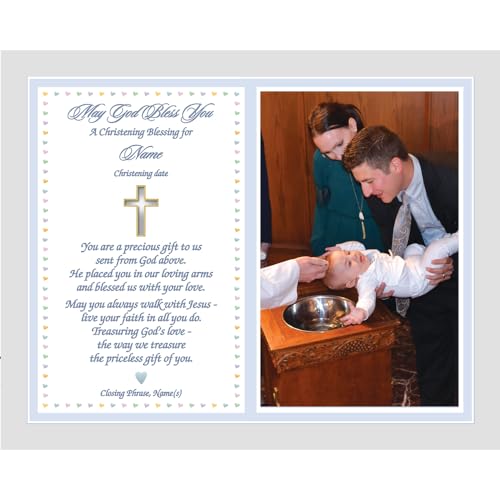 image for Poetry Gifts Baby Boy Baptism Blessing Personalized with Name, Date an