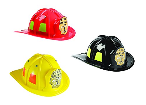 Aeromax Jr. Firefighter Helmet Assortment Black, Red, and Yellow
