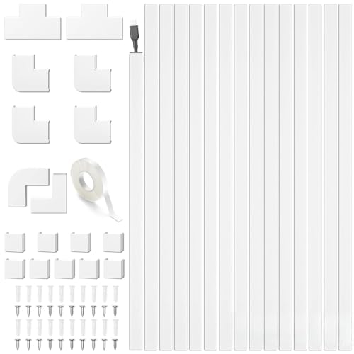 6m Cable Trunking White - Self-adhesive Trunking for Electric Cables TV Cable Hider Wire Conduit Trunking with Connections, Cable Tidy Cable Raceway Management, 15 mm x 10 mm