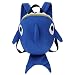 Solike Maternelle Sac à Dos Enfant Filles Garçons Mignon Requin de Dessin Animé Cartable Léger Sac D'école en Peluche de Bébé Maternelle Garderie (1-2ans) (Bleu, 19cm(L)*12cm(W)*22cm(H))