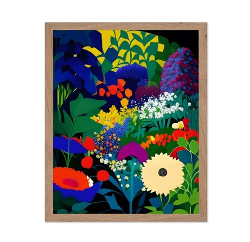 Monem Art Dark Eclectic Botanical Garden Print - Colorful Retro