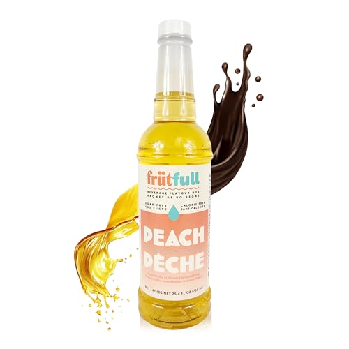 MSRF Frutfull Peach Syrup | Sugar Free Drink Flavor, 25.4 oz Bottle Syrup