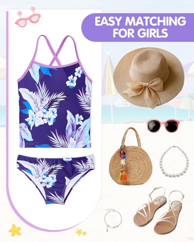 Century Star Girls Swimsuit Two Piece Tankini Swimwear with Boyshort Bathing Suit for Kids Toddler Beach Swimsuits2