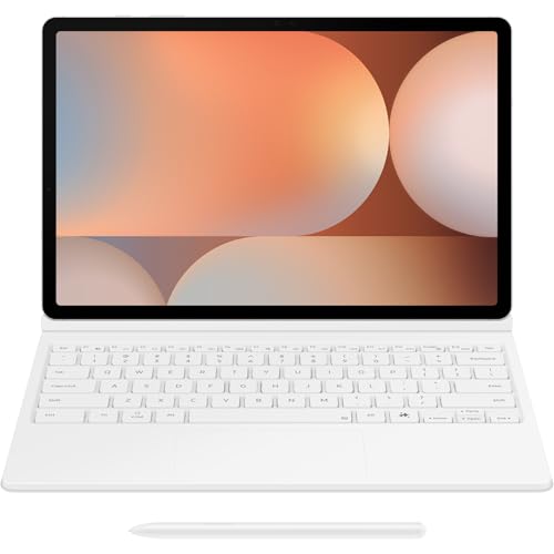 Samsung EF-DX825 Étui de Protection Fin en Deux Parties pour Galaxy Tab S10+, Tab S9+, Tab S9 FE+, avec Clavier QWERTZ et Bouton AI, étui Fin pour Tablette, Blanc