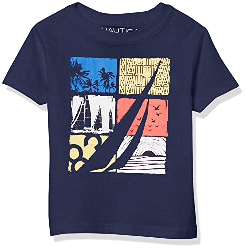 Nautica Little Boys' Short Sleeve Graphic Crew Neck T-Shirt, J Navy Sailing Sea, 4 #TOP17