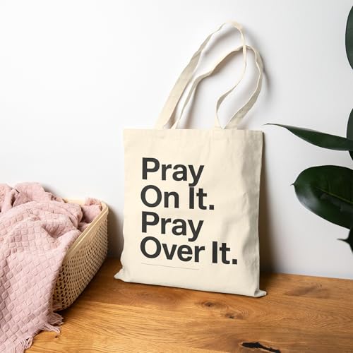 Christian Tote Bag – Pray On It. Pray Over It. – Inspirational Faith Bag for Women, Bible Study, Gifts & Church2