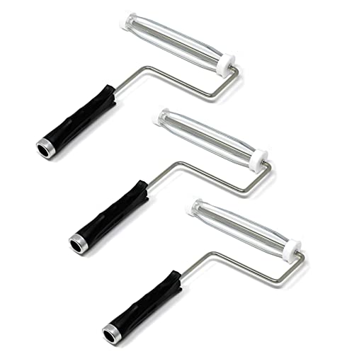 Allgala three-pack of 9 inch 5-wire galvanized roller frames — three cages so each coating gets a dedicated frame