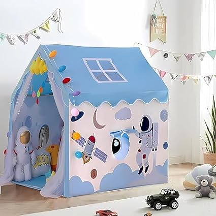 Image of Jumbo Size Light Weight Kids Play Tent House for 3-13 Year Old Kids Girls and Boys (Satelite)
