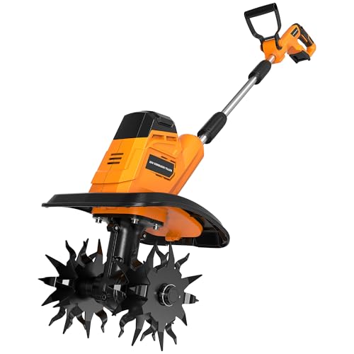 Cordless Tiller Cultivator (No Battery) Compatible with Dewalt 20V Max Battery, 9In Tilling Width & 6.3In Depth Tiller for Gardening, Loose Soil, Weeding, Trenchig by worksky - Used condition - US$91.47