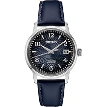 SEIKO Automatic Watch for Men - Presage Cocktail Time - Patterned with Golden Numerals and Date Calendar, 50m Water-Resistant