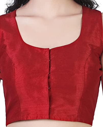 Image of Studio Shringaar Women's Readymade Polyester Sleeveless Saree Blouse