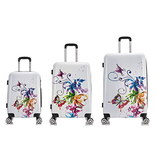 InUSA Fusion Print Luggage with Spinner Wheels | Durable Lightweight Hardside Suitcase | Travel Bag with Handle and Trolley | (20in, 24in, 28in) 3 Piece Set - Image 4
