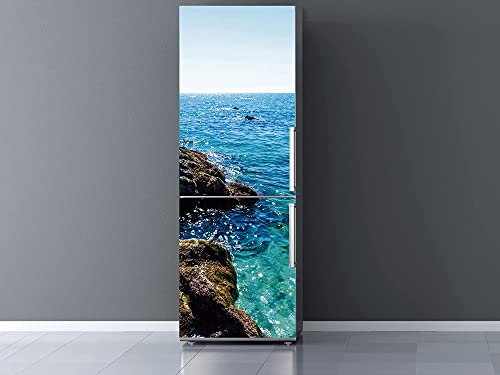 Oedim Vinilo para Frigorífico Cala de Maro, Vinilo Premium, 200x70cm | Adhesivo Resistente y de Fácil Aplicación | Pegatina Adhesiva Decorativa de Diseño Elegante