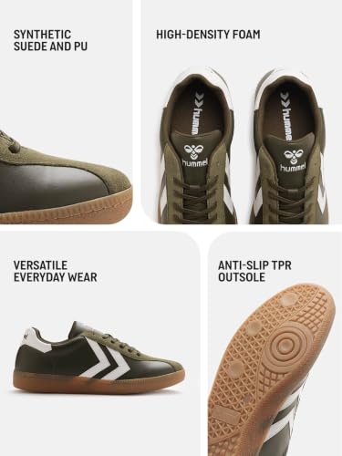 Image of hummel Classic Triumph Casual Suede Sneaker for Men Lightweight with Synthetic Suede Enhanced Comfort Cushioned Insole and Slip-Resistance Work and Play Business Casual Shoes
