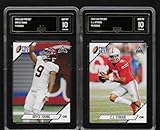 BRYCE YOUNG & C.J. STROUD 2 CARD ROOKIE LOT LEAF PRO SET GRADED GEM MINT 10 NFL TOP 2 DRAFT PICKS FU