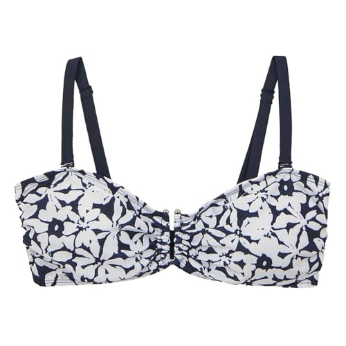Regatta Aceana III Floral Bikini Top 10 UK Navy/White Sweetheart Neckline UPF 50+