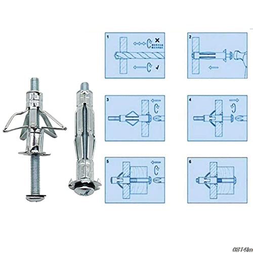 Taodan 10Pcs M5X65Mm Hollow Drive Wall Anchors Screws Fixing Bolts For Secure Drywall, Sheetrock,Plaster #TOP4