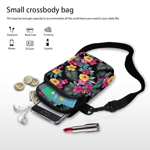 Image of Hawaiian Tribal Small Crossbody Bags for Women Cell Phone Bag Purse, Sea Turtle Zipper Sling Purses Shoulder Bag