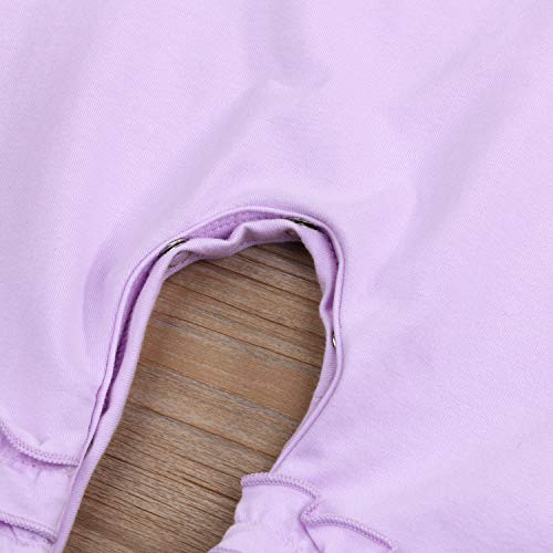Grnshts Newborn Baby Girls Ruffle Romper Solid Long Sleeve Jumpsuit One-Piece Coming Home Clothes With Headband (Purple, 1-3 Months) #TOP5