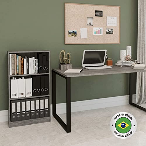 Cavilusa 3-Tier Open Shelf Bookcase - Commercial Grade Tall Floorstanding Home And Office Storage Shelf - Modern Gray (3-Tier) #TOP1