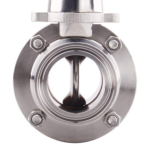 AIICIOO Sanitary Tri Clamp Butterfly Valve 1.5 Inch Trigger Butterfly Valve Stainless Steel