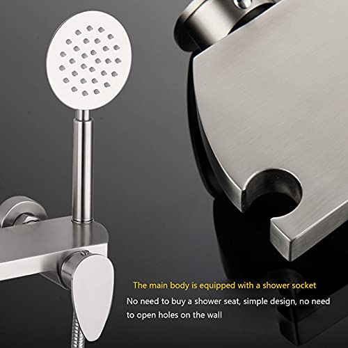 Robinet de douche mural inox 304 avec tablette de rangement brossé
