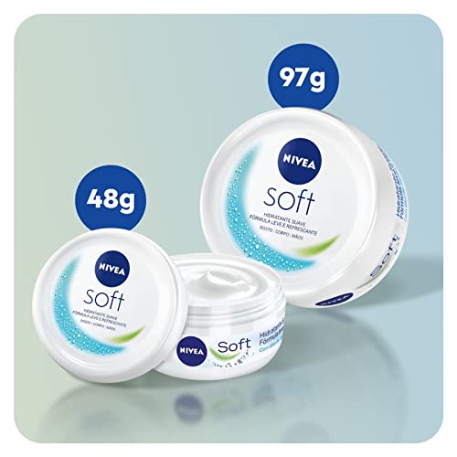NIVEA Creme Hidratante Soft 48g - Hidratação suave e textura leve de rápida absorção que deixa sua p