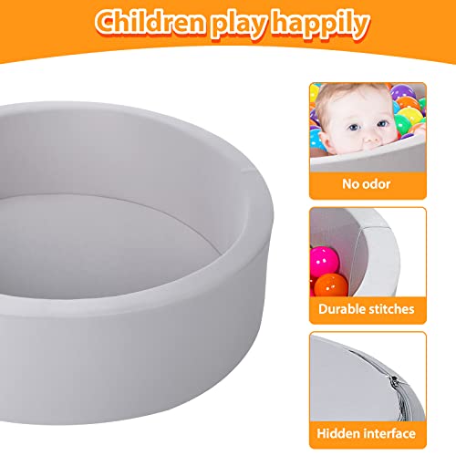 Moncoland Round Foam Kids Ball Pit for Babies, Large Toddler Ball Pit with Soft Sponge Kids Play Tent Ball Pool, Children Gift Idea for Baby Infant Indoor and Outdoor Game (Gray) - Thumbnail 3
