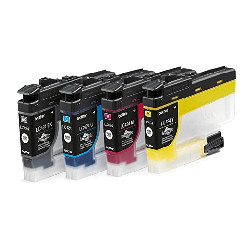 Brother LC-424BK/LC-424C/LC-424M/LC-424Y Inkjet Cartridges, Black/Cyan/Magenta/Yellow, Multi-Pack, includes 4 x Inkjet Cartridges, Brother Genuine Supplies