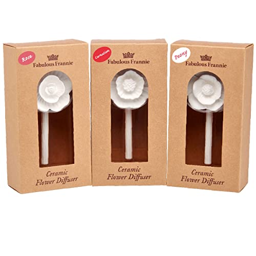 Fabulous Frannie Eco-Friendly Essential Oil Aromatherapy Ceramic Flower Diffusers 3 Pack Set #TOP16