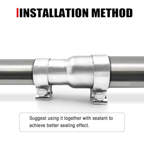 Peastorm 2.5 to 3 Inch Exhaust Adapter, 2.5\" ID to 3\" ID Exhaust Reducer Connector Pipe with Clamp