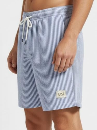 Image of SMOWKLY Men's Cotton Striped Boxer Short|Elastic Waist Drawstring Home Wear