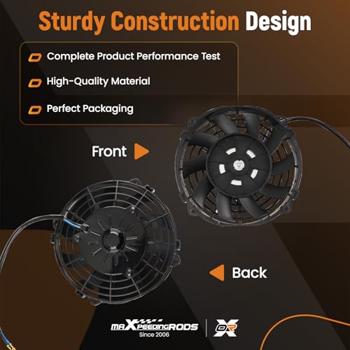 Image of maXpeedingrods 7 inch inch Universal Slim Fan Push Pull Electric Radiator Cooling 12V 80W Mount Kit