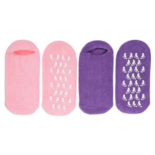 BESTYASH 2 Pares Calcetines De Gel Calcetines Mujer Cubiertas Calcetines Para El Cuidado Del Talón Agrietado Calcetines Cubre Pies Calcetines De Spa De Gel Pie Hilo De Algodón