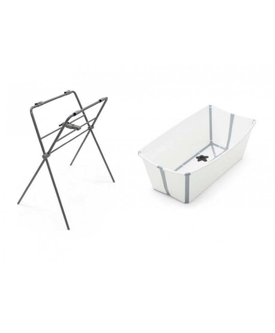 Stokke Flexi Bath Bañera portátil y soporte - Blanco-Gris