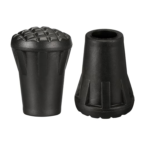 M METERXITY 2 Pack Trekking Pole Tips- Cane Hiking Stick Tip Replacement Walking Stick Protectors Accessories for Hiking Walking Camping (10.5mm, Black)