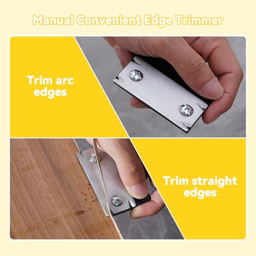 yolzhxe Furnierkantenschneider, Mini Kantenhobel Holz mit 1 Ersatzklinge, Tragbar Rutschfest Handhobel, Holzbearbeitungsschere Rechtwinklig für Holz PVC ABS Kantenschneider Umleimer
