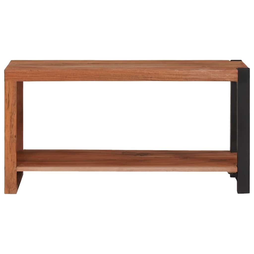 Bücherregal Braun Massivholz Akazie 80 x 30 x 40 cm mit stabilem Brettregal und robusten Eisenbeinen, freistehendes Regal für Bücher, Deko, Office Nutzung, Wohnzimmer oder Wandbereich