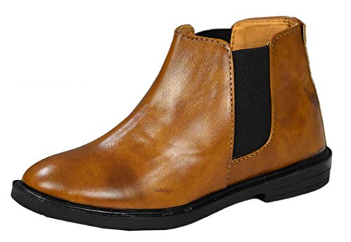 Onbeat Chelsea Tan Leather Boots For Boys