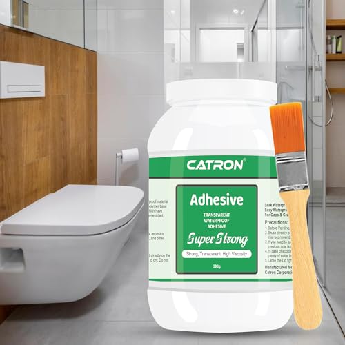 Catron Waterproof 2 Crack Seal Agent StrongStrong Roof Water Leakage Solution,Transparent Waterproof Glue 600 gm with Brush for Roof water Leakage, Glass Waterproofing, Pipes, Walls Cracks